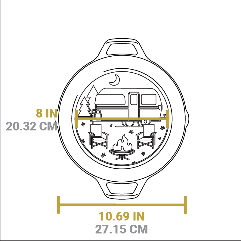 Wanderlust 10.25 Inch Cast Iron Dual Handle Camper Pan - Image 9