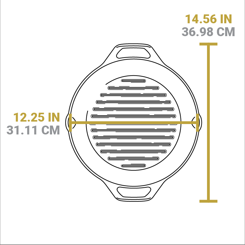 Dual Handle Cast Iron Grill Pan - Image 12